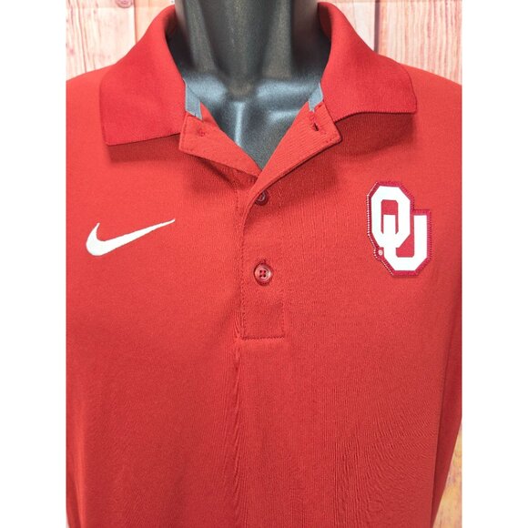 Oklahoma Sooners Nike Dri-Fit Mens Red Polo Small - Picture 3 of 10